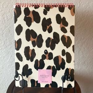 Kate Spade:Forest Feline Top Spiral Notebook- 160 line pink sheets-inside pocket